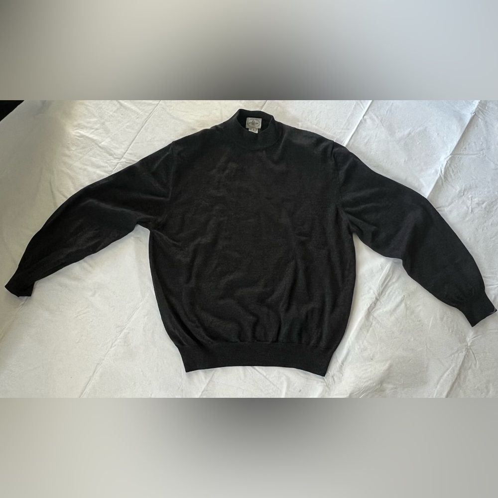 Linea Uomo Lana Wool Greg Black Tutleneck Sweater Large